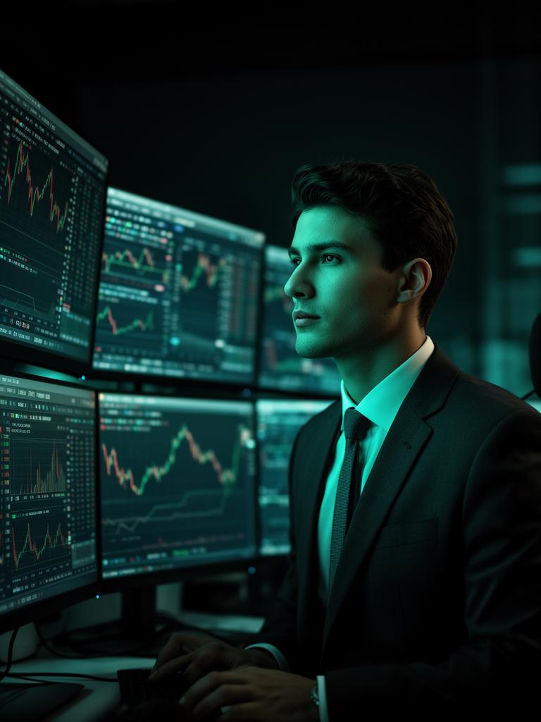 Professional trader analyzing market data
