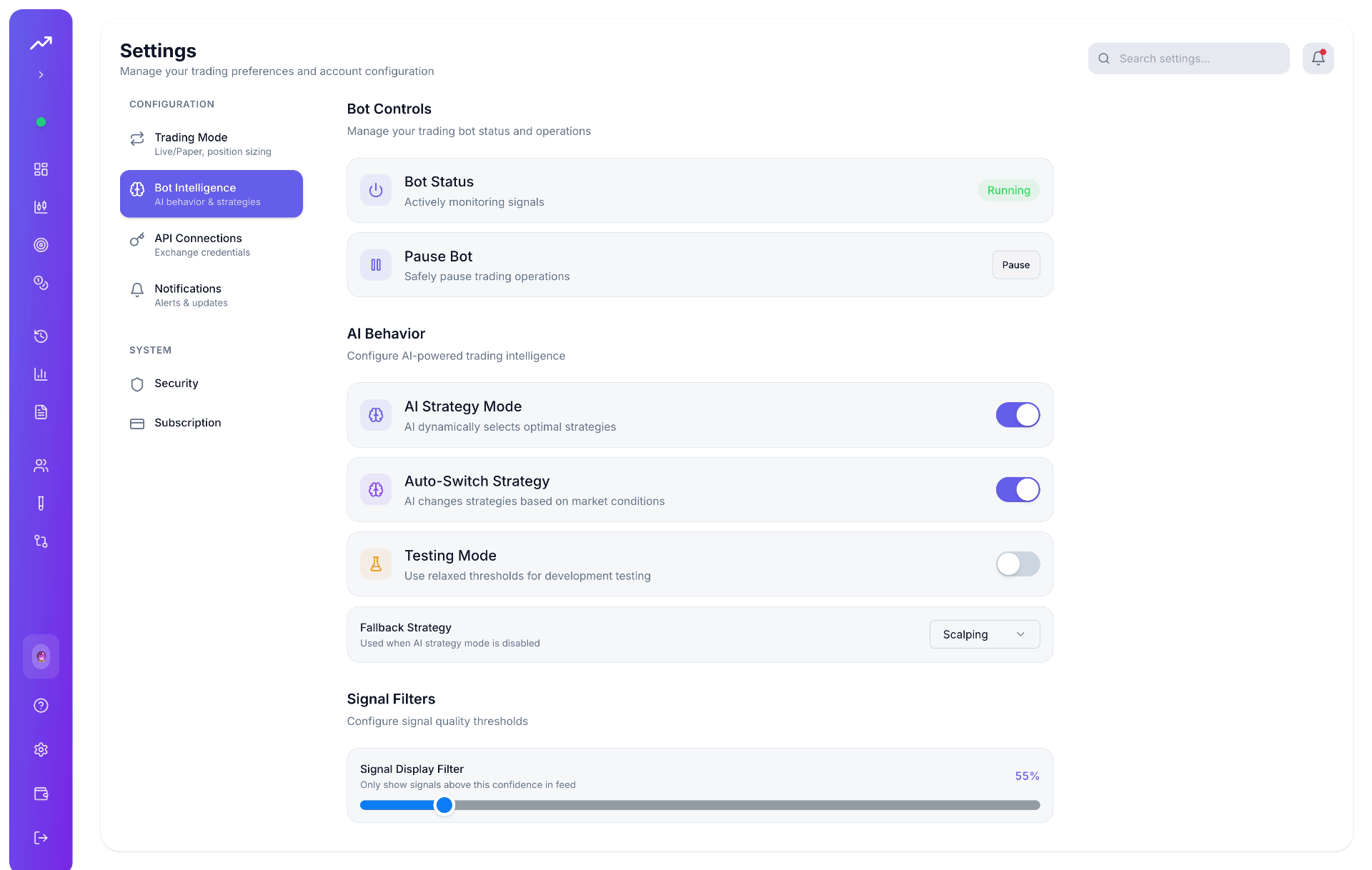 Nikéon Bot Configuration Settings